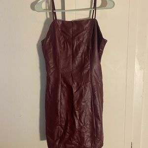 Faux Leather Bodycon Dress